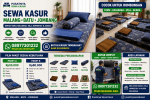Sewa kasur Malang murah untuk acara keluarga dan tamu menginap dengan kasur busa nyaman dari Pusatnya Sewa Kasur. WA 08977301232.